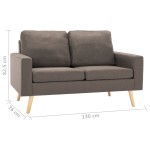 vidaXL Canapea cu 2 locuri, gri taupe, material textil vidaXL Canapea cu 2 locuri, gri taupe, material textil