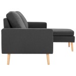 vidaXL Canapea cu 3 locuri și taburet, gri închis, material textil vidaXL Canapea cu 3 locuri și taburet, gri închis, material textil