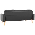 vidaXL Canapea cu 3 locuri și taburet, gri închis, material textil vidaXL Canapea cu 3 locuri și taburet, gri închis, material textil