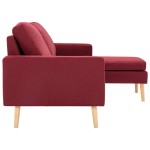 vidaXL Canapea cu 3 locuri și taburet, roșu vin, material textil vidaXL Canapea cu 3 locuri și taburet, roșu vin, material textil