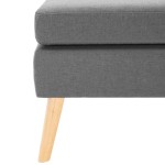 vidaXL Taburet, gri deschis, material textil vidaXL Taburet, gri deschis, material textil