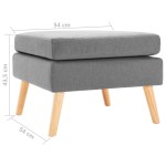 vidaXL Taburet, gri deschis, material textil vidaXL Taburet, gri deschis, material textil
