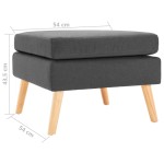 vidaXL Taburet, gri închis, material textil vidaXL Taburet, gri închis, material textil