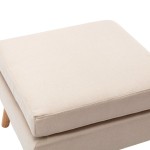 vidaXL Taburet, crem, material textil vidaXL Taburet, crem, material textil