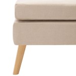 vidaXL Taburet, crem, material textil vidaXL Taburet, crem, material textil