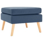 vidaXL Taburet, albastru, material textil vidaXL Taburet, albastru, material textil