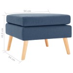 vidaXL Taburet, albastru, material textil vidaXL Taburet, albastru, material textil