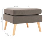 vidaXL Taburet, gri taupe, material textil vidaXL Taburet, gri taupe, material textil