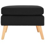 vidaXL Taburet, negru, material textil vidaXL Taburet, negru, material textil