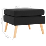 vidaXL Taburet, negru, material textil vidaXL Taburet, negru, material textil