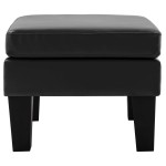vidaXL Taburet, negru, piele ecologică vidaXL Taburet, negru, piele ecologică