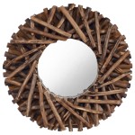vidaXL Oglindă de perete, 40 cm, tec, rotund vidaXL Oglindă de perete, 40 cm, tec, rotund