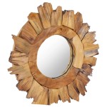 vidaXL Oglindă de perete, 40 cm, tec, rotund vidaXL Oglindă de perete, 40 cm, tec, rotund