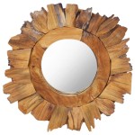 vidaXL Oglindă de perete, 40 cm, tec, rotund vidaXL Oglindă de perete, 40 cm, tec, rotund