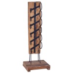 vidaXL Suport 6 sticle de vin, 35x35x100 cm, lemn masiv de tec vidaXL Suport 6 sticle de vin, 35x35x100 cm, lemn masiv de tec
