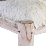 vidaXL Taburet de bar, piele naturală și lemn masiv de tec