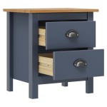 vidaXL Noptiere Hill, 2 buc., gri, 46x35x49,5 cm, lemn de pin