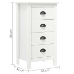 vidaXL Servantă Hill, alb, 46x35x80 cm, lemn masiv de pin vidaXL Servantă Hill, alb, 46x35x80 cm, lemn masiv de pin