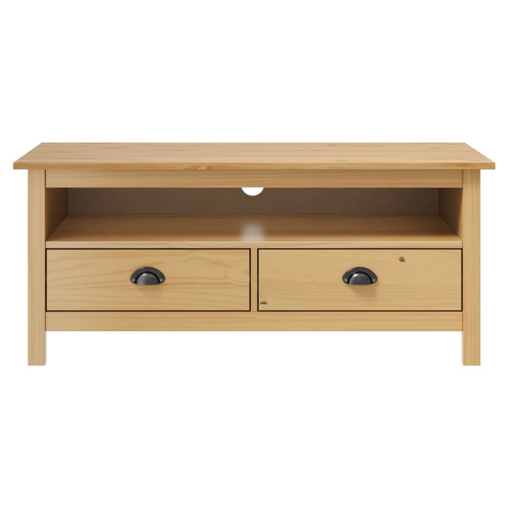 vidaXL Comodă TV Hill, maro miere, 110x40x47 cm, lemn masiv de pin