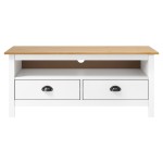 vidaXL Comodă TV Hill, alb, 110x40x47 cm, lemn masiv de pin vidaXL Comodă TV Hill, alb, 110x40x47 cm, lemn masiv de pin