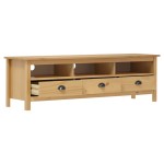 vidaXL Comodă TV Hill, maro miere, 158x40x47 cm, lemn masiv de pin