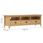 vidaXL Comodă TV Hill, maro miere, 158x40x47 cm, lemn masiv de pin