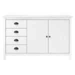 vidaXL Servantă Hill, alb, 130x40x80 cm, lemn masiv de pin vidaXL Servantă Hill, alb, 130x40x80 cm, lemn masiv de pin