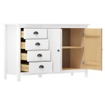 vidaXL Servantă Hill, alb, 130x40x80 cm, lemn masiv de pin vidaXL Servantă Hill, alb, 130x40x80 cm, lemn masiv de pin