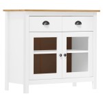 vidaXL Servantă Hill, alb, 90x40x80 cm, lemn masiv de pin vidaXL Servantă Hill, alb, 90x40x80 cm, lemn masiv de pin