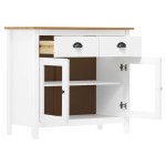 vidaXL Servantă Hill, alb, 90x40x80 cm, lemn masiv de pin vidaXL Servantă Hill, alb, 90x40x80 cm, lemn masiv de pin