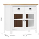 vidaXL Servantă Hill, alb, 90x40x80 cm, lemn masiv de pin vidaXL Servantă Hill, alb, 90x40x80 cm, lemn masiv de pin