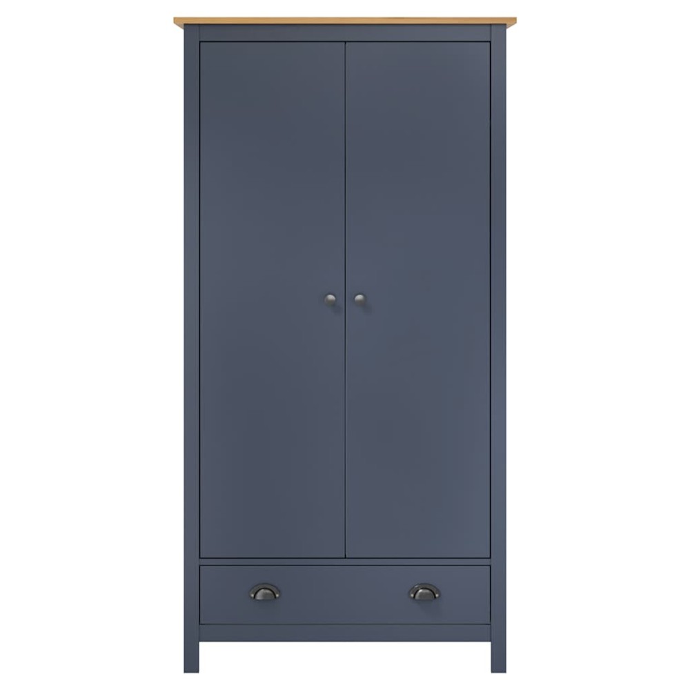 vidaXL Șifonier cu 2 uși Hill, gri, 89x50x170 cm, lemn masiv pin