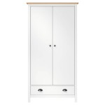 vidaXL Șifonier cu 2 uși Hill, alb, 89x50x170 cm, lemn masiv de pin vidaXL Șifonier cu 2 uși Hill, alb, 89x50x170 cm, lemn masiv de pin
