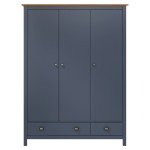 vidaXL Șifonier cu 3 uși Hill,, gri, 127x50x170 cm, lemn masiv pin vidaXL Șifonier cu 3 uși Hill,, gri, 127x50x170 cm, lemn masiv pin