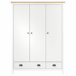 vidaXL Șifonier cu 3 uși Hill, alb, 127x50x170 cm, lemn masiv de pin vidaXL Șifonier cu 3 uși Hill, alb, 127x50x170 cm, lemn masiv de pin