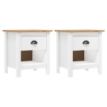 vidaXL Noptiere Hill, 2 buc., 46x35x49,5 cm, lemn masiv de pin