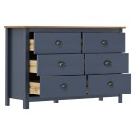 vidaXL Dulap Hill, gri, 125 x 40 x 80 cm, lemn masiv de pin