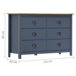 vidaXL Dulap Hill, gri, 125 x 40 x 80 cm, lemn masiv de pin