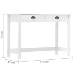 vidaXL Masă consolă Hill cu 2 sertare, 110x45x74 cm, lemn masiv pin vidaXL Masă consolă Hill cu 2 sertare, 110x45x74 cm, lemn masiv pin
