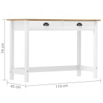 vidaXL Masă consolă Hill cu 2 sertare, 110x45x74 cm, lemn masiv pin