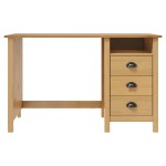 vidaXL Birou Hill cu 3 sertare, 120x50x74 cm, lemn masiv de pin
