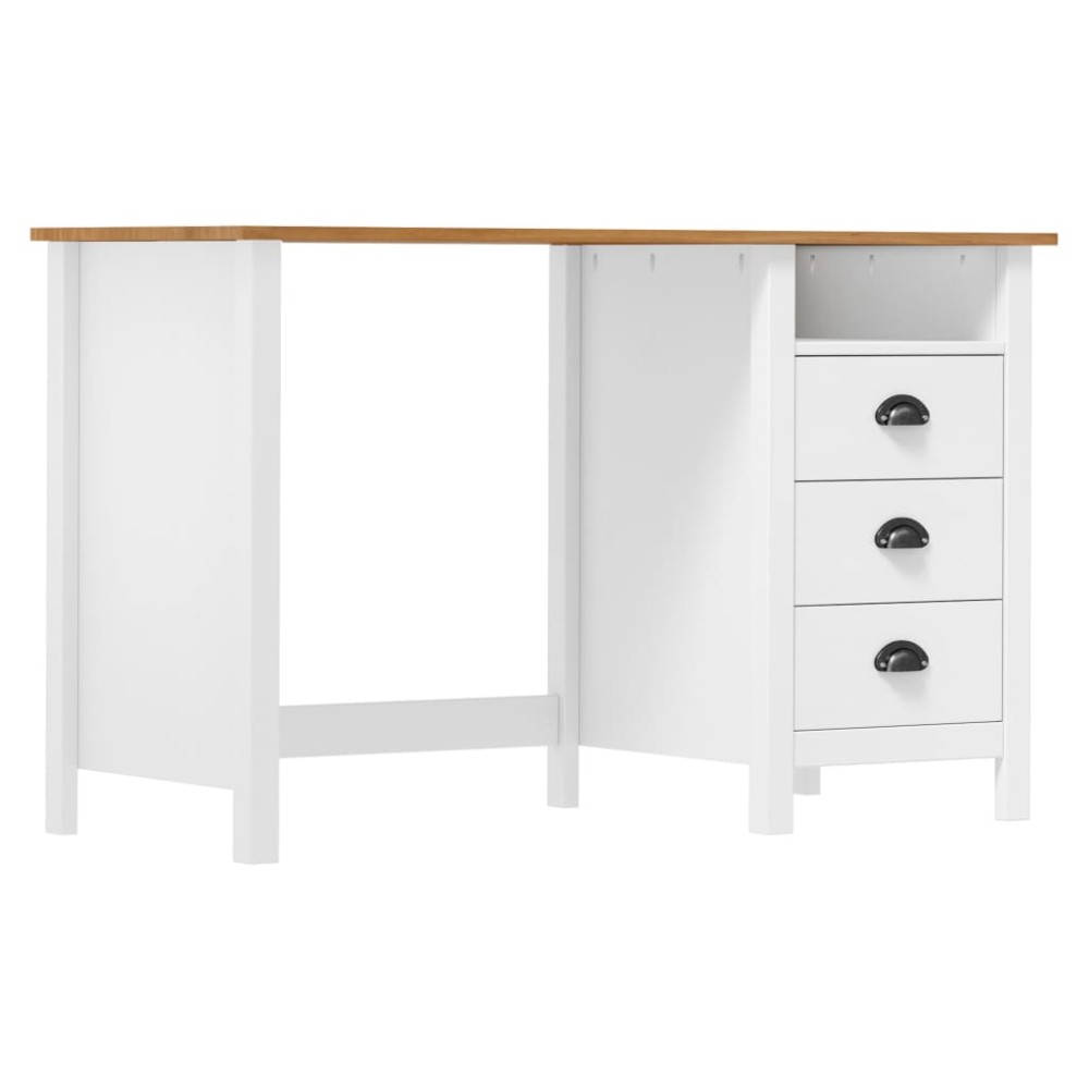 vidaXL Birou Hill cu 3 sertare, 120x50x74 cm, lemn masiv de pin