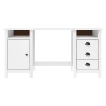 vidaXL Birou Hill, alb, 150x50x74 cm, lemn masiv de pin