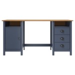 vidaXL Birou Hill, gri, 150x50x74 cm, lemn masiv de pin