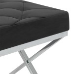 vidaXL Banchetă, 97 cm, catifea neagră și oțel inoxidabil