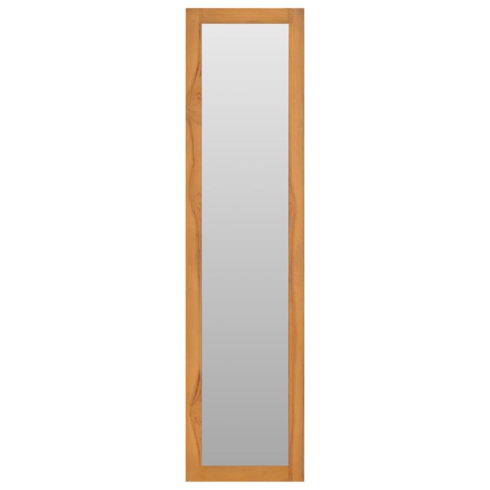 vidaXL Oglindă de perete cu rafturi, 30x30x120 cm, lemn masiv de tec