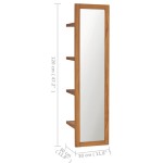 vidaXL Oglindă de perete cu rafturi, 30x30x120 cm, lemn masiv de tec vidaXL Oglindă de perete cu rafturi, 30x30x120 cm, lemn masiv de tec