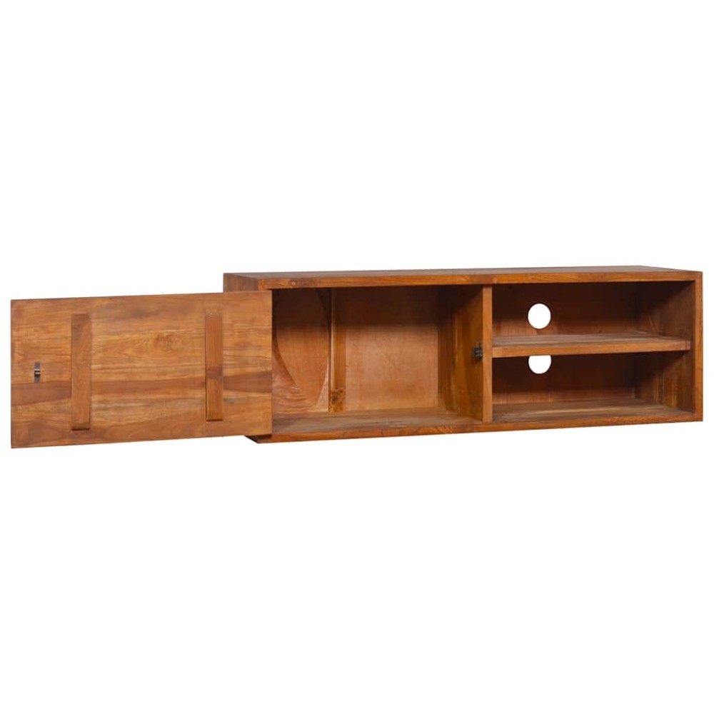 vidaXL Dulap TV montat pe perete, 90x30x30 cm, lemn masiv de tec