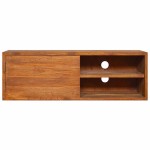 vidaXL Dulap TV montat pe perete, 90x30x30 cm, lemn masiv de tec