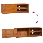vidaXL Dulap TV montat pe perete, 90x30x30 cm, lemn masiv de tec